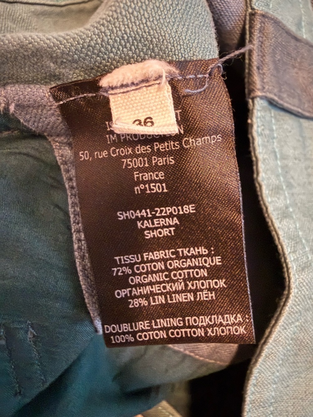 Isabel Marant Etoile Kalerna Cotton/ Linen Blend Parchwork Shorts Size 36/ US 6 - Picture 10 of 11